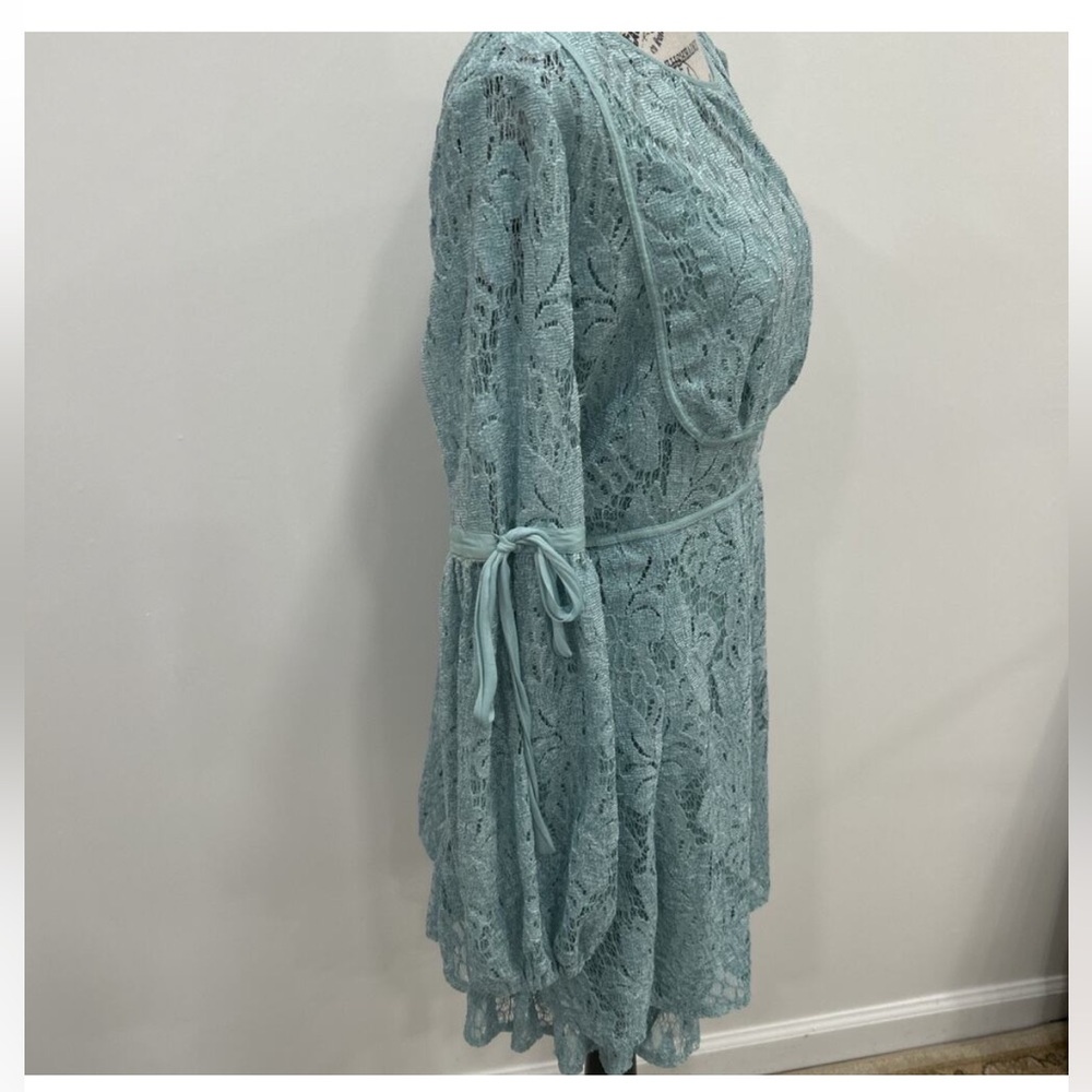 Free People Ruby Lace Mini Dress in sea blue - Picture 4 of 9